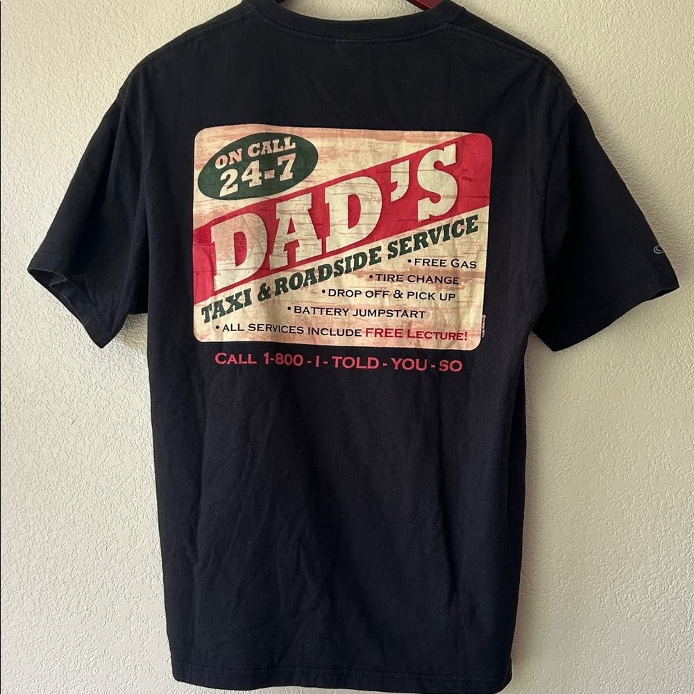 CRAZY SHIRTS Mens Sz M Dad’s Taxi & Roadside Service Black T-Shirt Hawaii